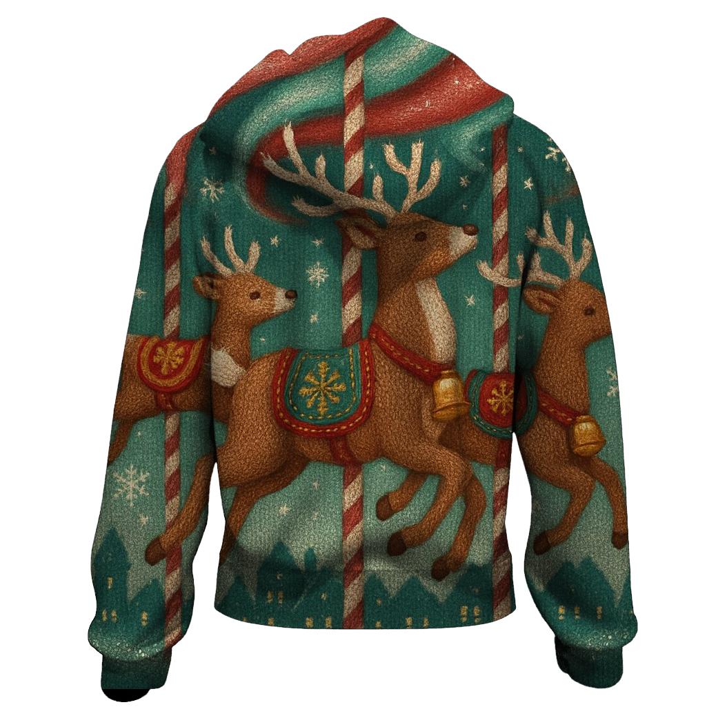 Cozy Carousel Reindeer Parade hoodie styles