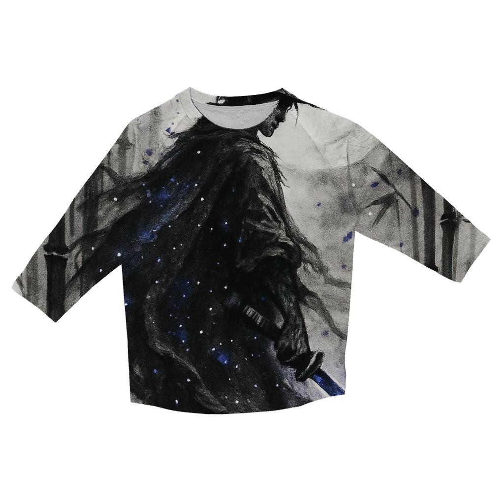 Random Moonlit Samurai casual three quarter sleeve shirts