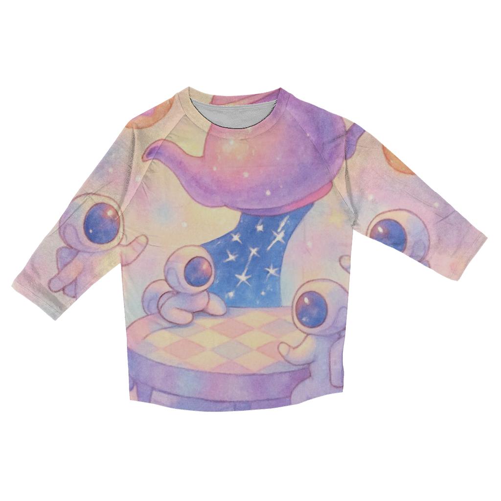 Random Cosmic Tea Party cotton quarter sleeve shirts