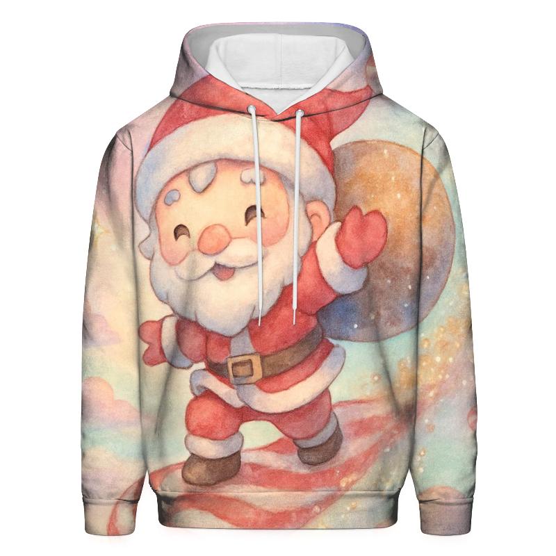 Candy Comet Santa printed hoodies