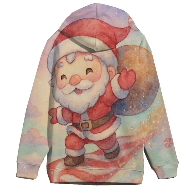 Candy Comet Santa printed hoodies