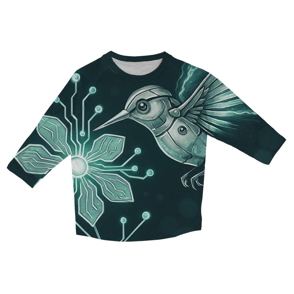 Random Mechanical Hummingbird trendy 3/4 sleeve tops