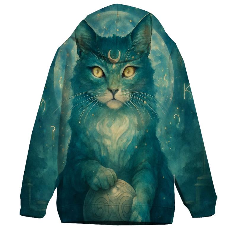 Mystic Garden Guardian Cat premium hoodies