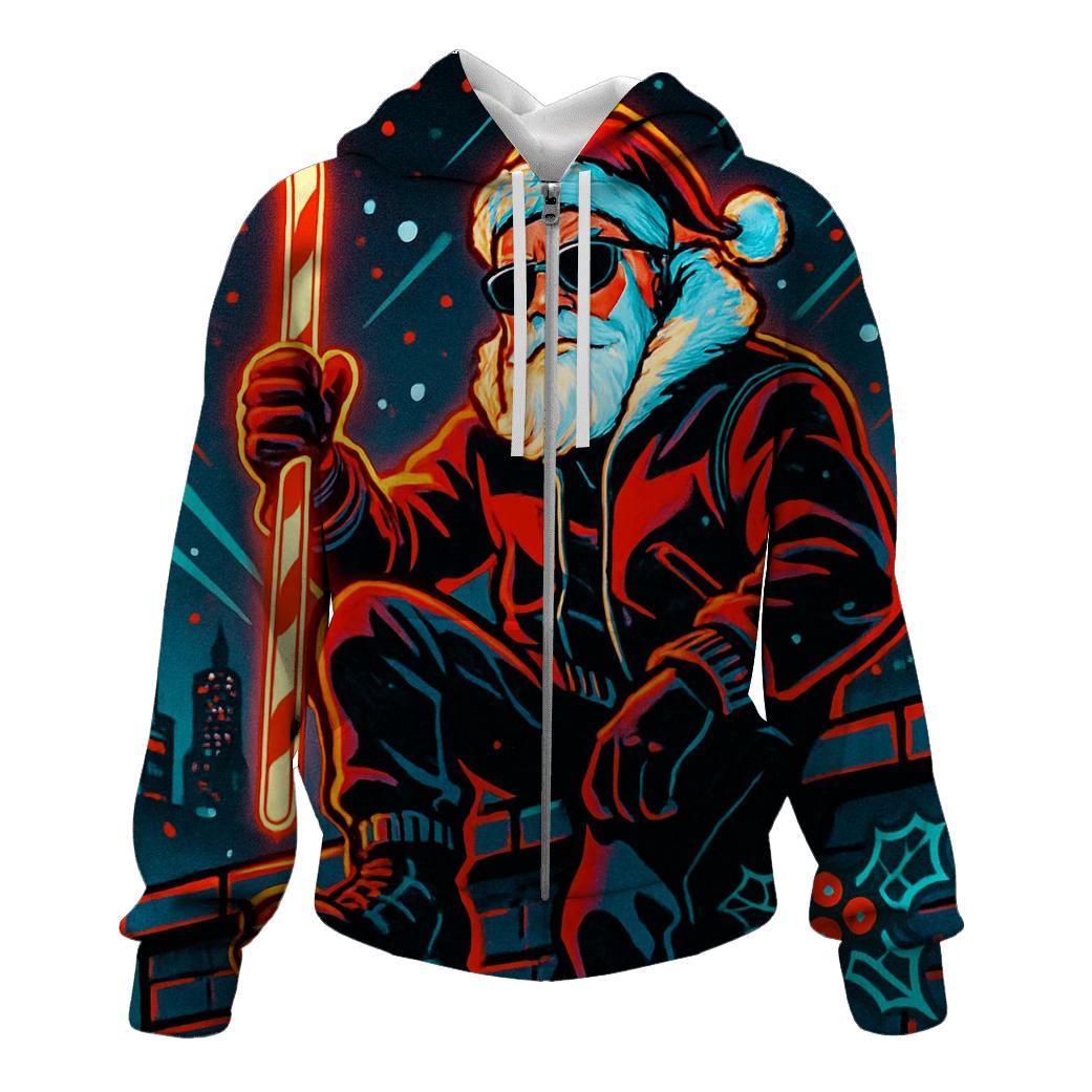 Neon Street Santa designer hoodies