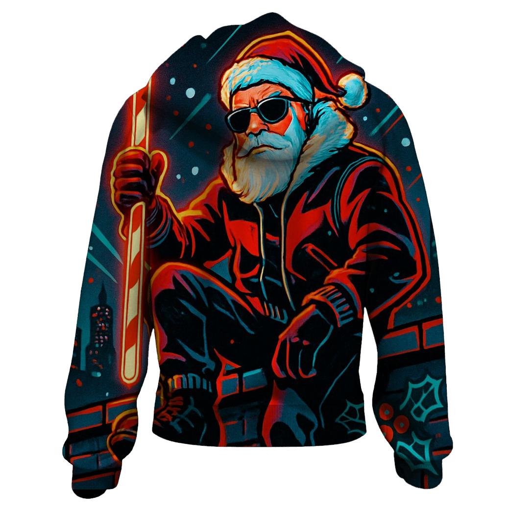 Neon Street Santa designer hoodies
