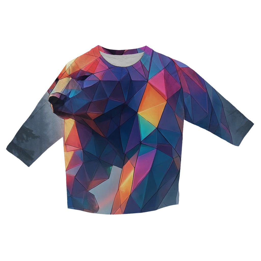 Random Prism Bear printed three quarter sleeve shirts