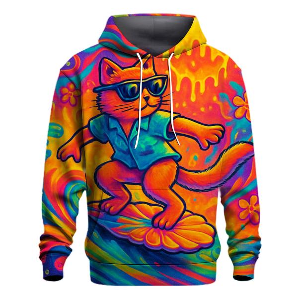 Psychedelic Surf Cat hoodie trends