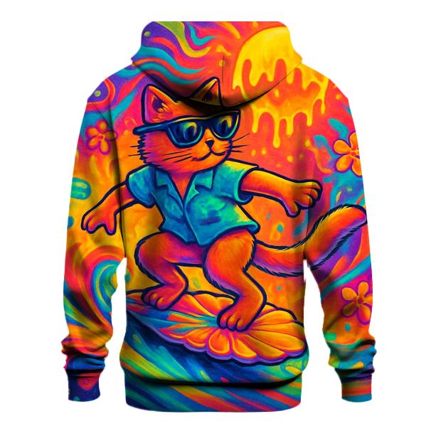 Psychedelic Surf Cat hoodie trends