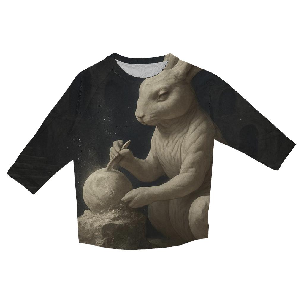 Random Marble Moon Rabbit stylish quarter sleeve tops