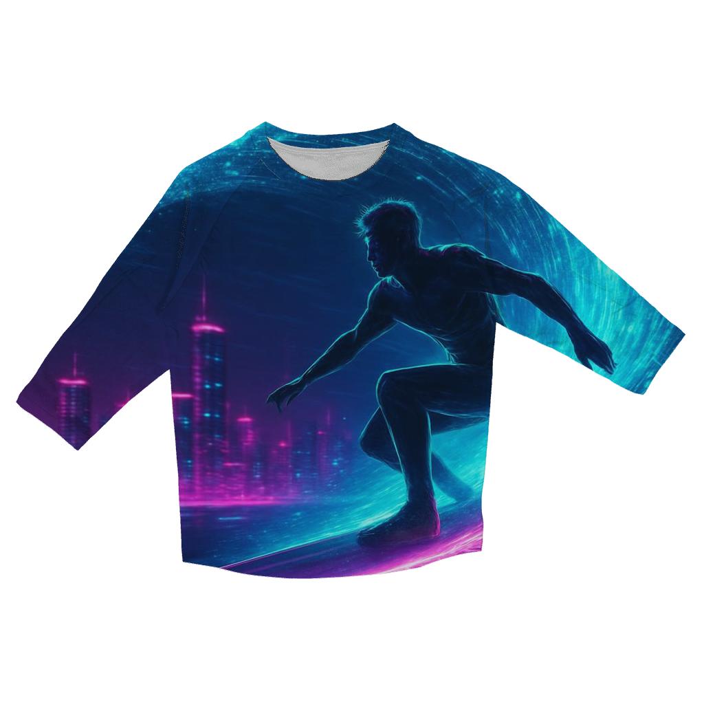 Random Hologram Surfer personalized 3/4 sleeve tees