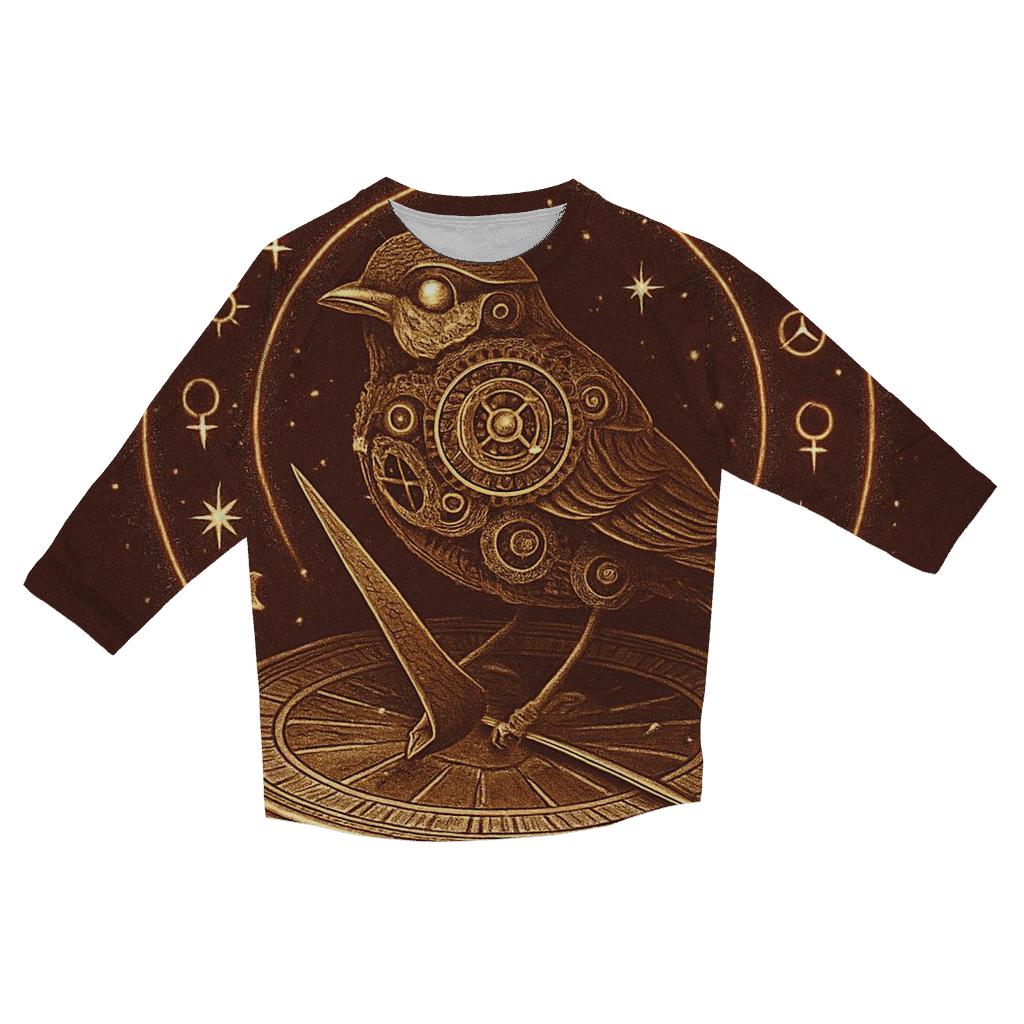 Random Clockwork Sparrow printed three quarter sleeve shirts