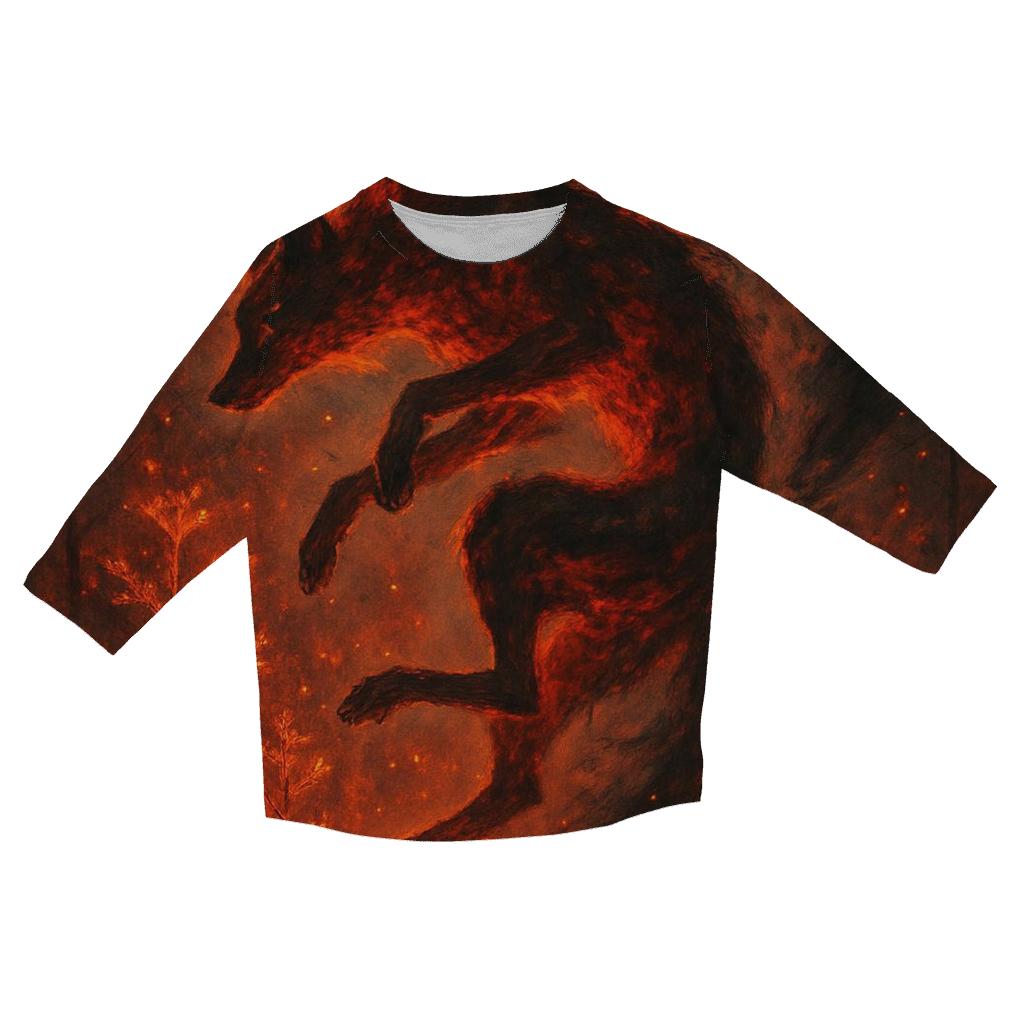 Random Ember Fox Spirit designer 3/4 sleeve blouses