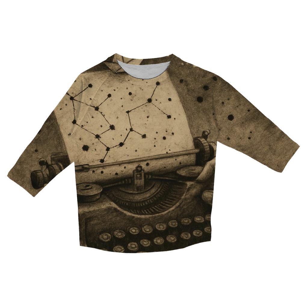 Random Midnight Typewriter designer 3/4 sleeve blouses