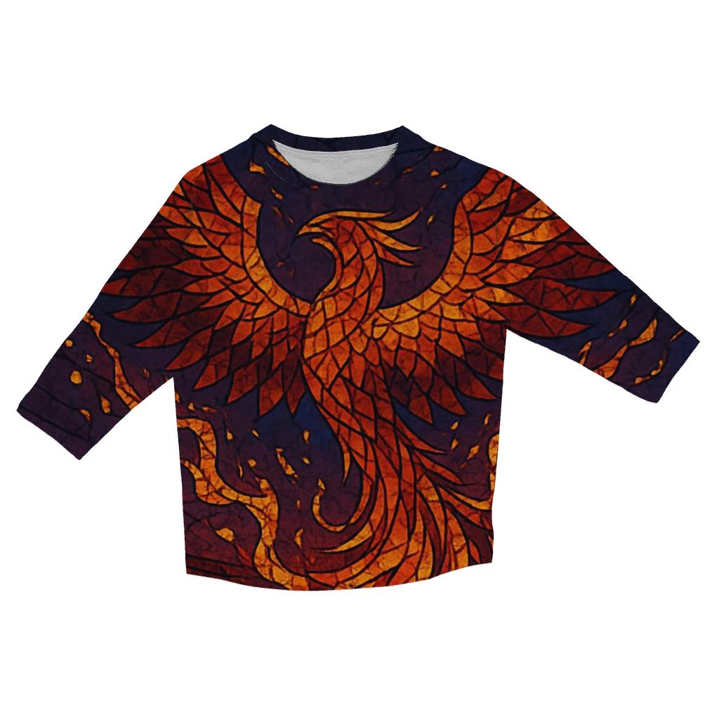 Random Mosaic Phoenix stylish quarter sleeve tops