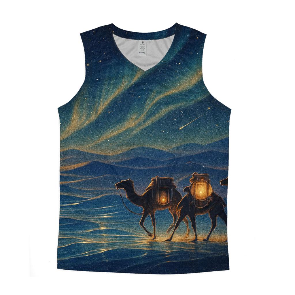 Random Midnight Caravan graphic print tank tops