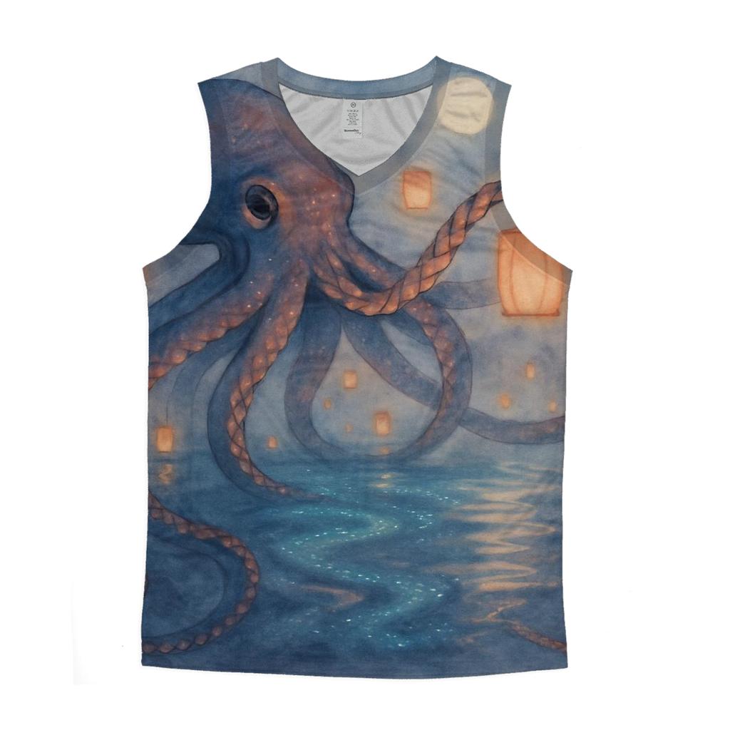 Random Lantern Kraken graphic print tank tops