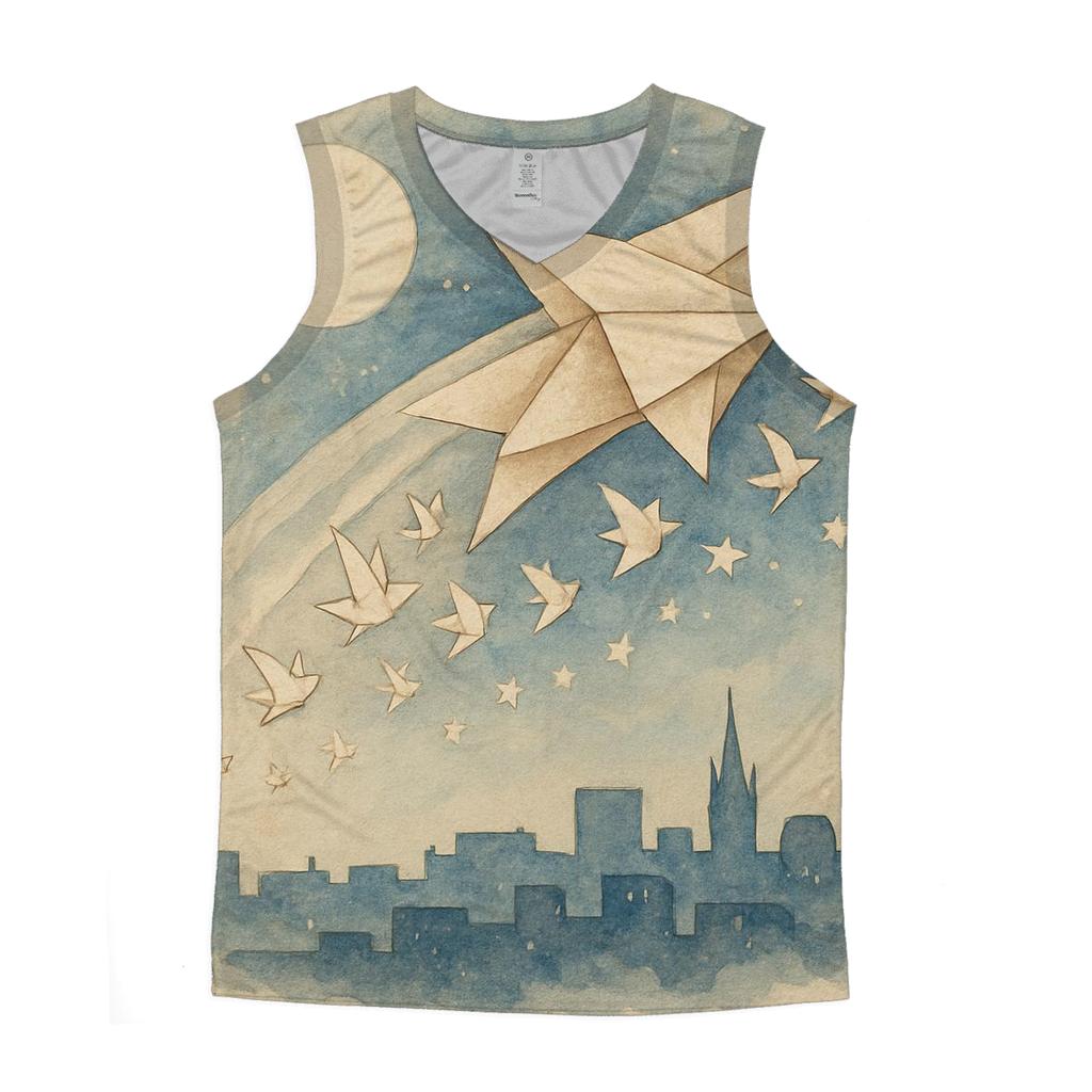 Random Paper Comet cotton sleeveless tops