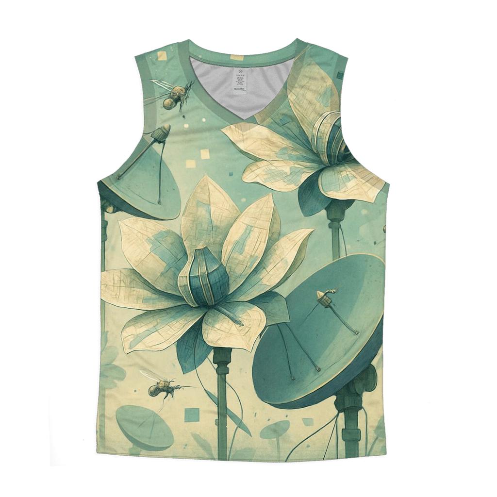 Random Garden Of Satellites graphic print tank tops