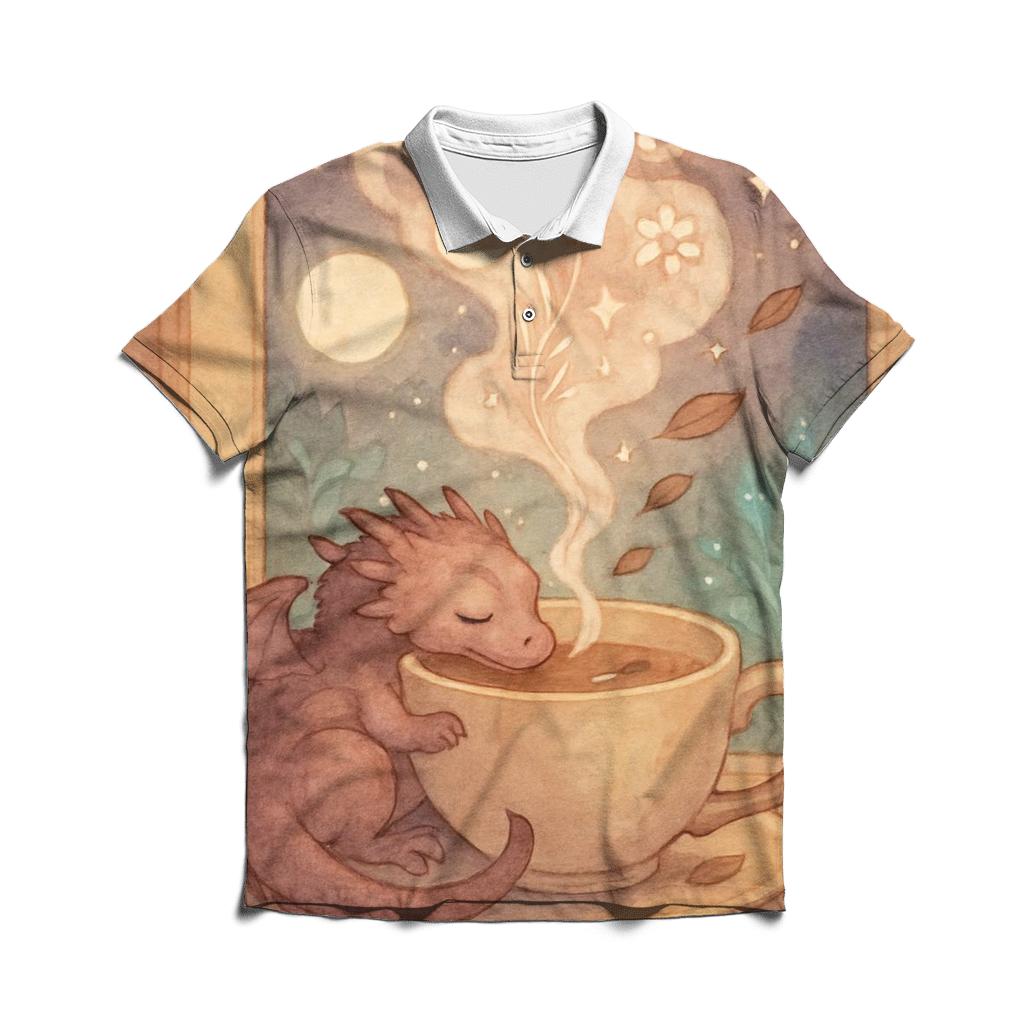 Random Tea Dragon premium cotton polo shirts