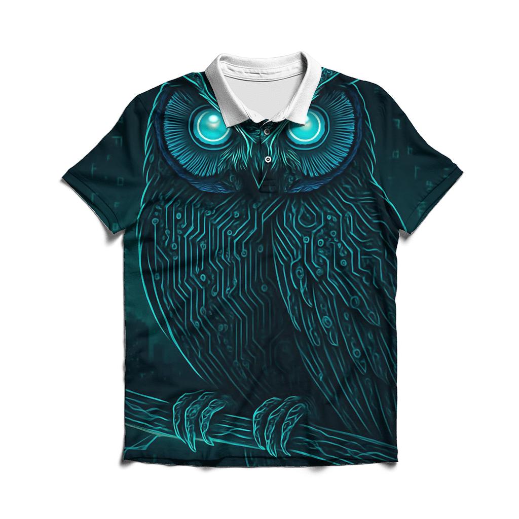 Random Circuit Owl designer slim fit polos