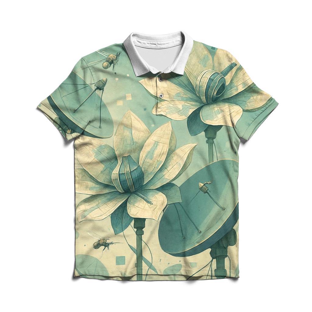 Random Garden Of Satellites personalized polo shirts