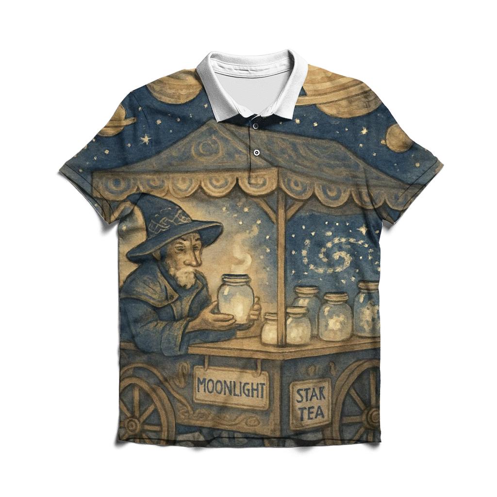 Random Celestial Tea Merchant custom polo shirts
