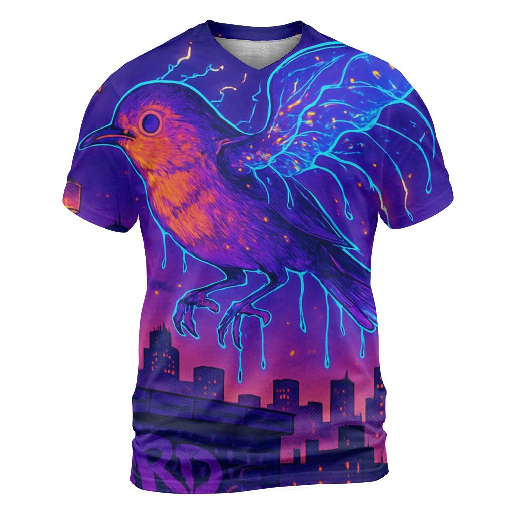 Random Neon Jellybird vibrant all-over design tees