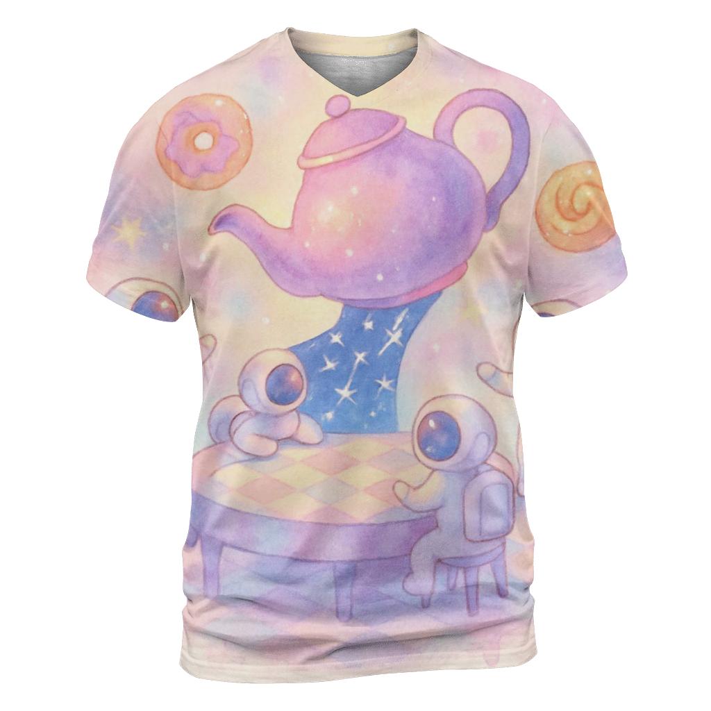 Random Cosmic Tea Party vibrant all-over design tees