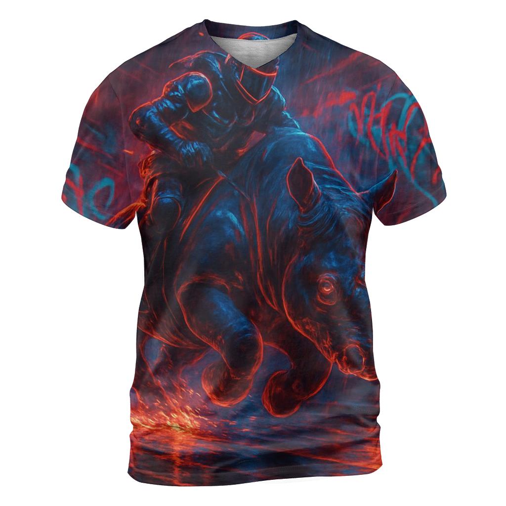 Random Neon Rhino Rider personalized full print shirts