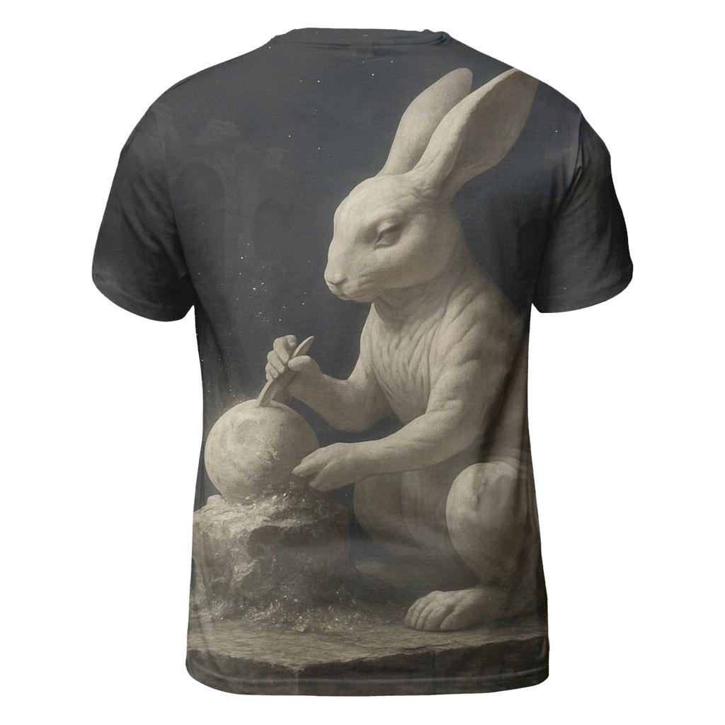 Random Marble Moon Rabbit statement graphic shirts
