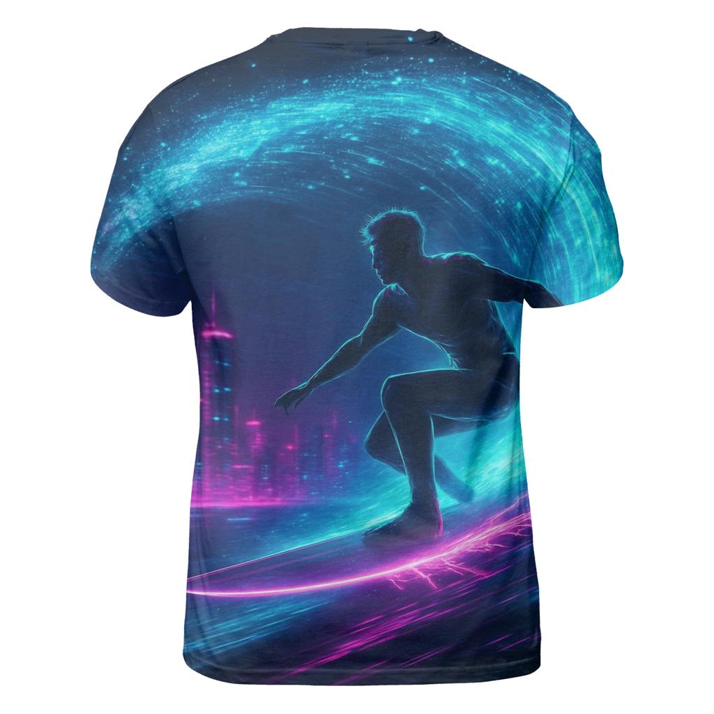 Random Hologram Surfer trendy printed shirt styles