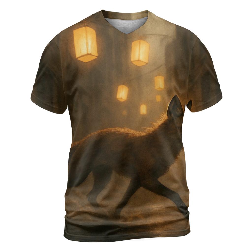 Random Lantern Fox Runner vibrant all-over design tees