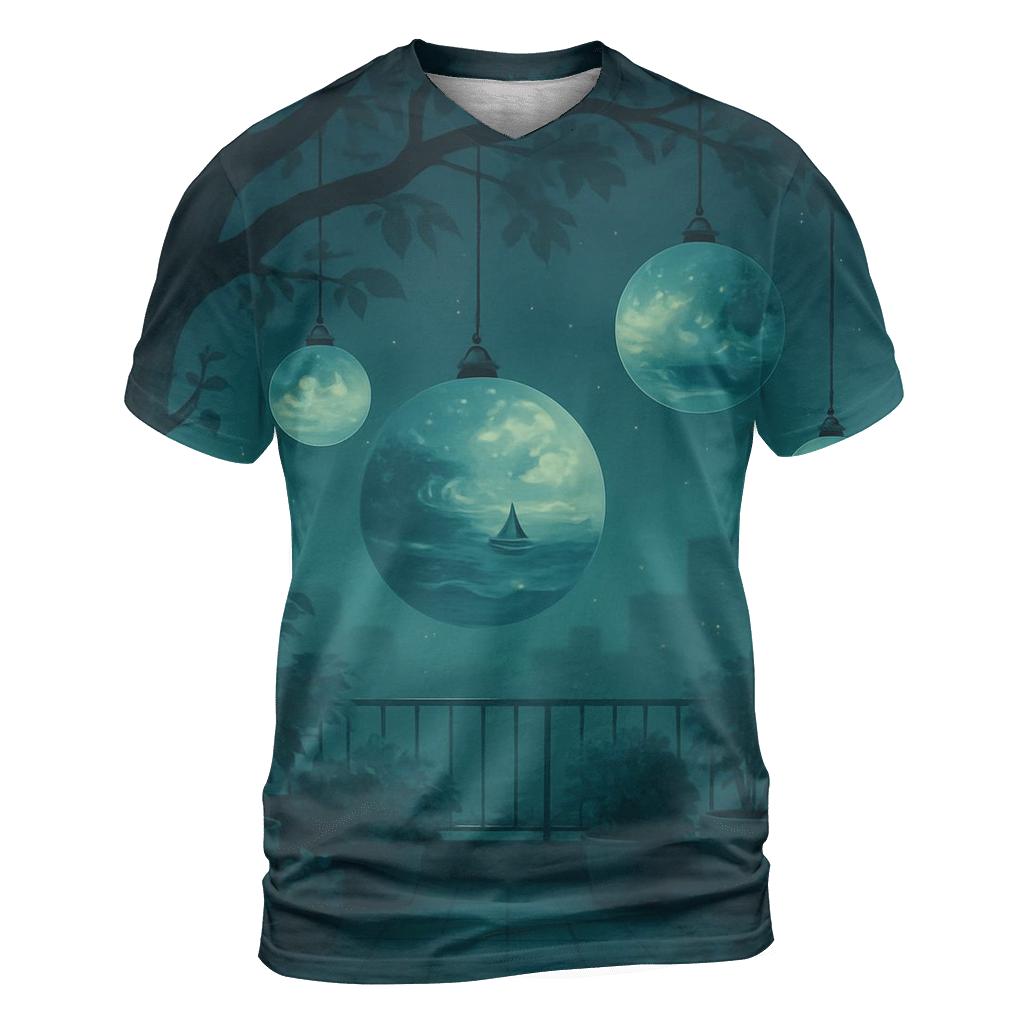 Random Garden Of Lantern Planets trendy printed shirt styles