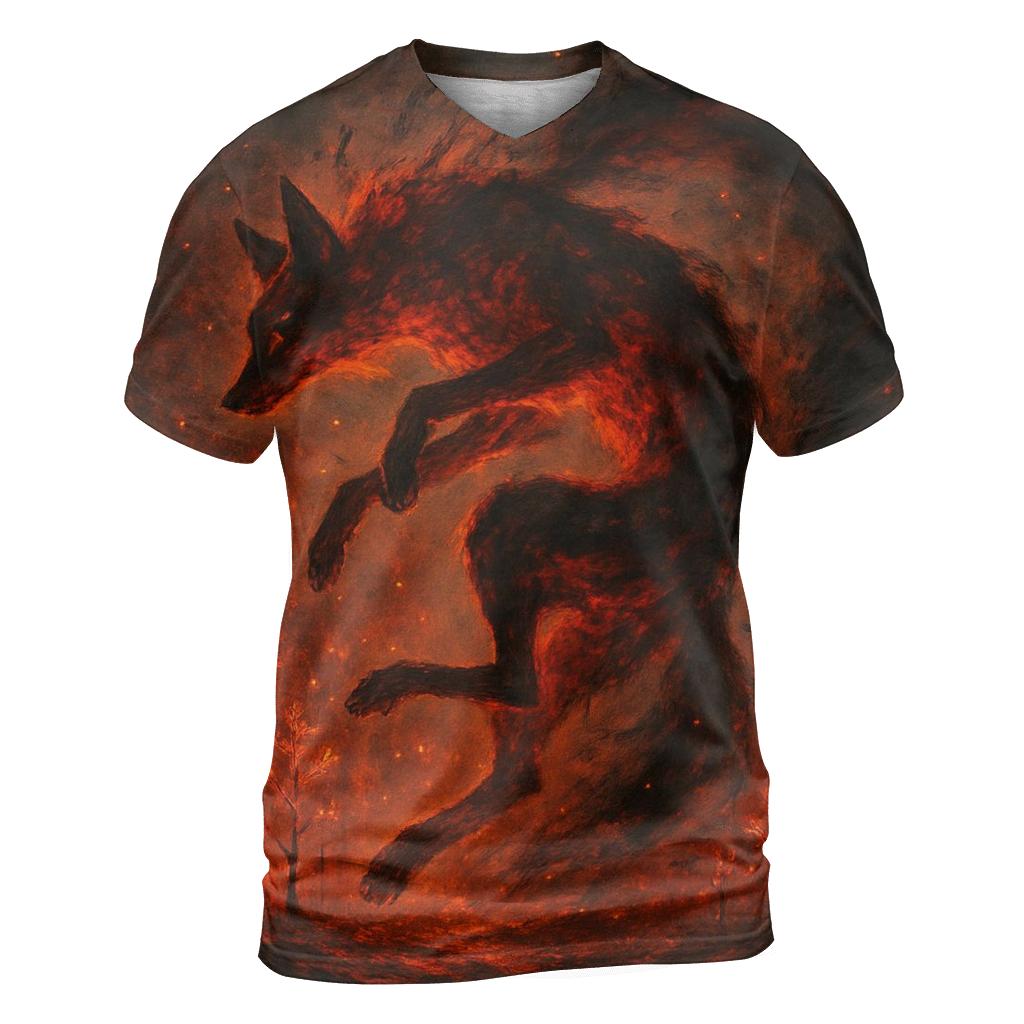 Random Ember Fox Spirit trendy printed shirt styles