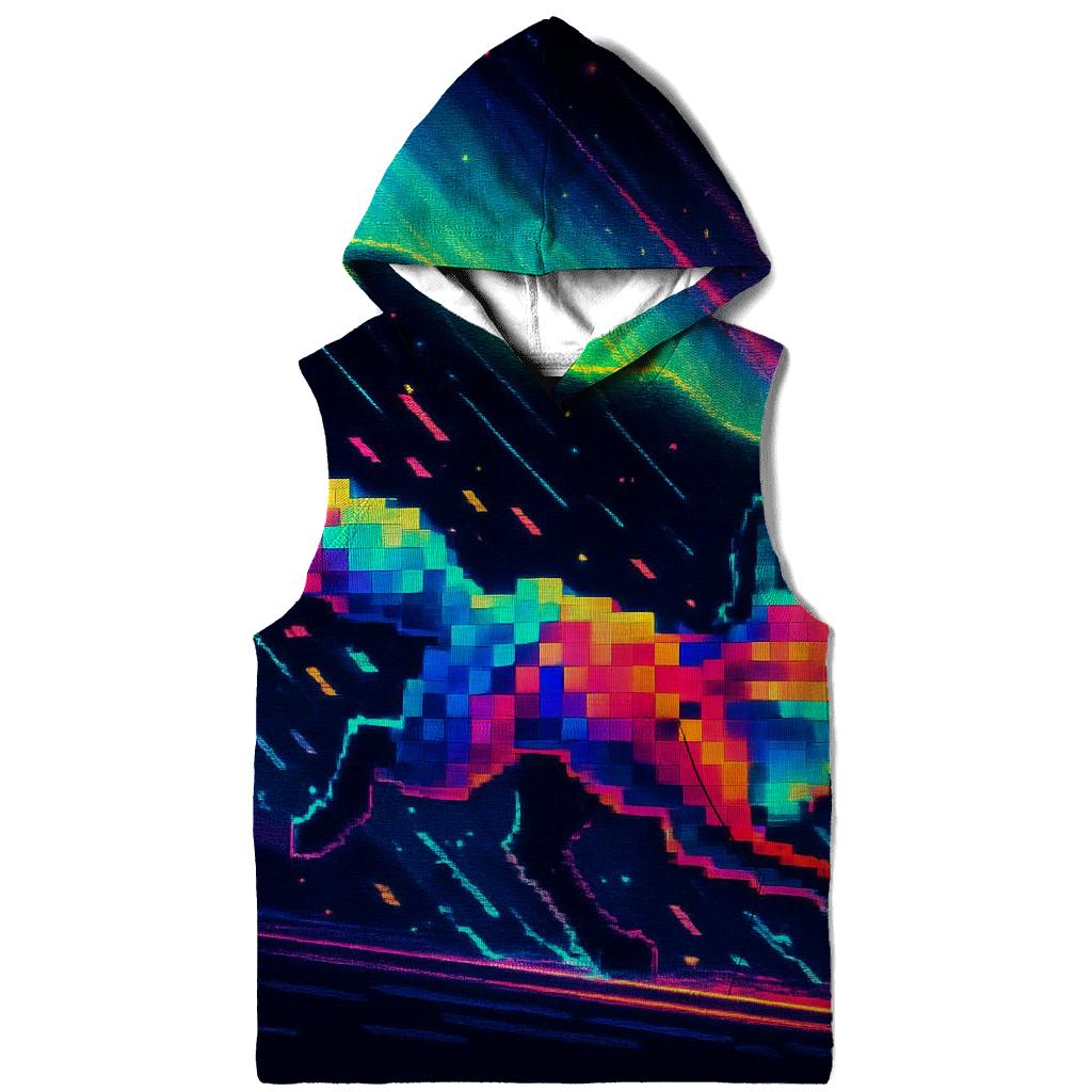 Random Pixel Aurora Fox embroidered hoodies