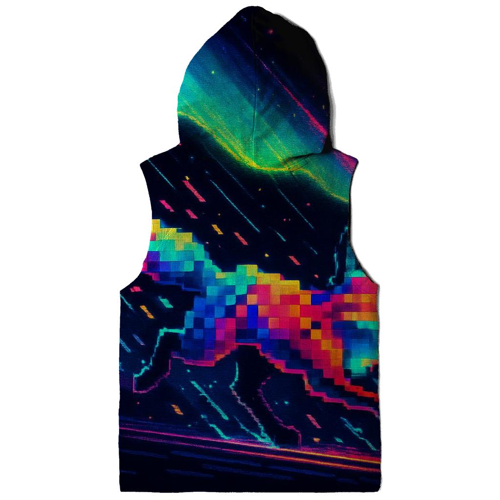 Random Pixel Aurora Fox embroidered hoodies