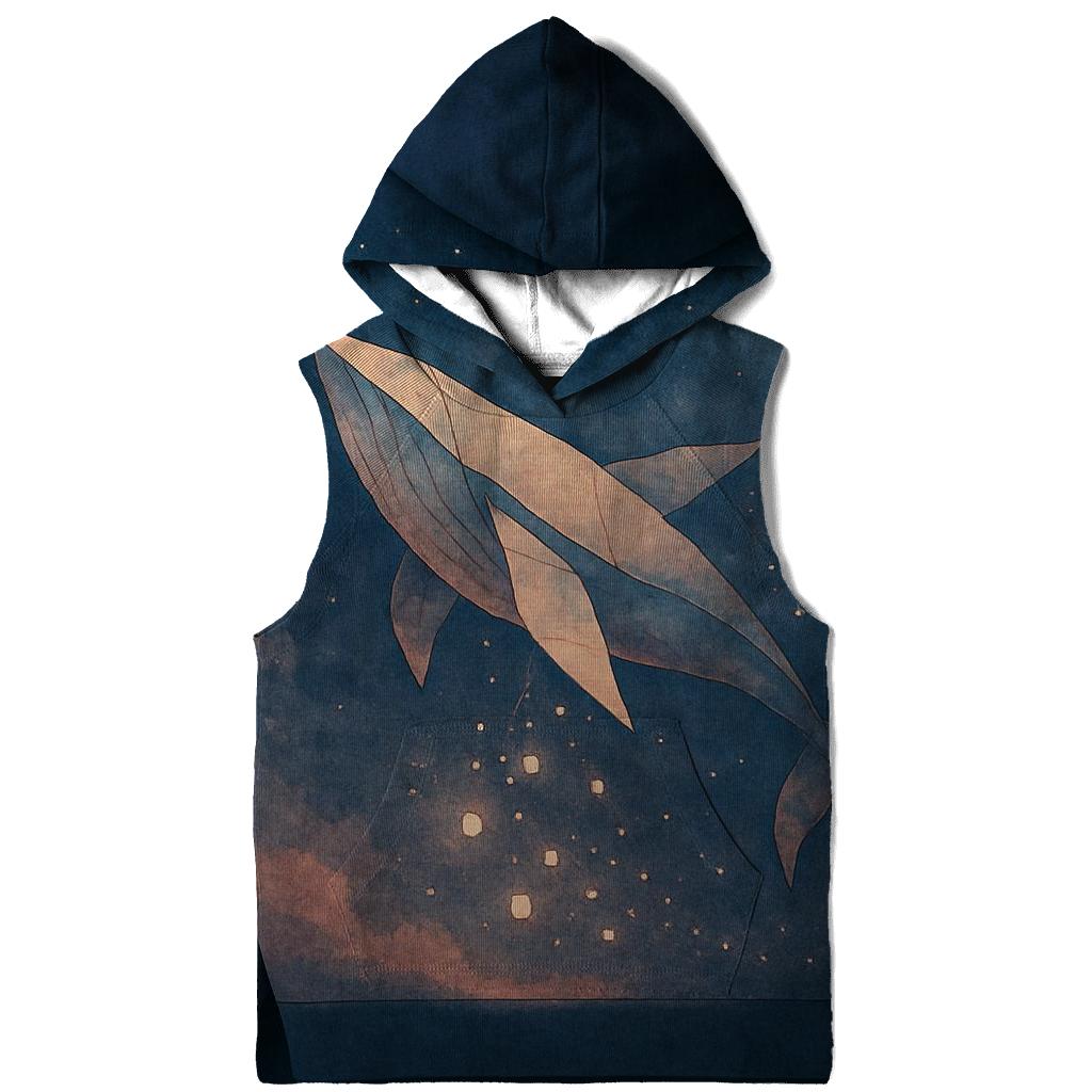 Random Paper Lantern Whale embroidered hoodies