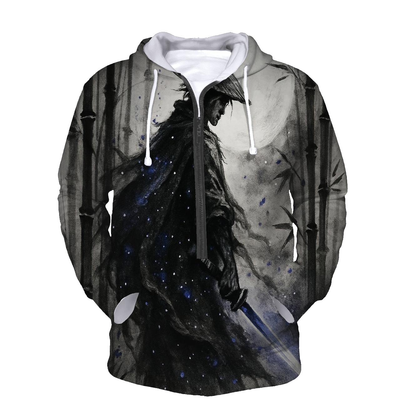 Random Moonlit Samurai pullover hoodies