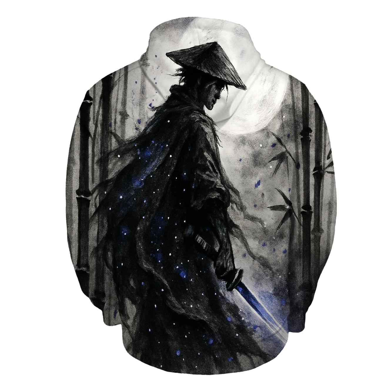 Random Moonlit Samurai pullover hoodies