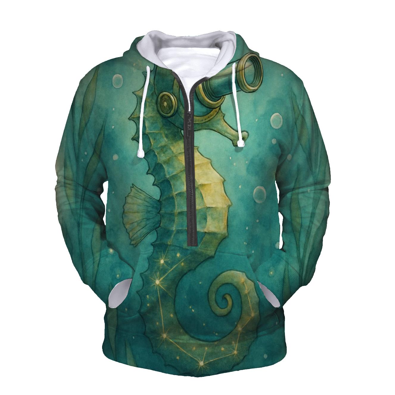 Random Stargazer Seahorse graphic hoodies