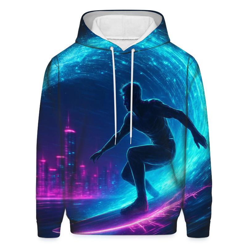 Random Hologram Surfer lightweight hoodies