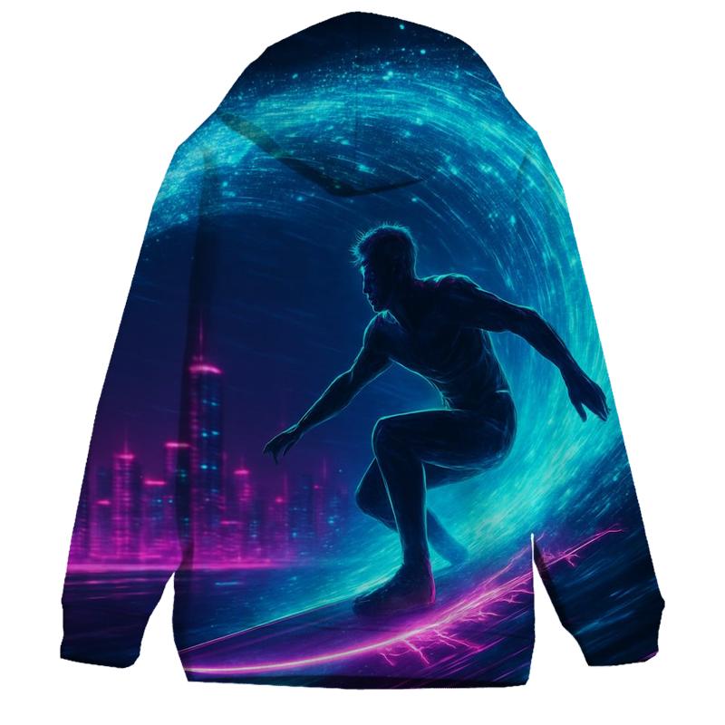 Random Hologram Surfer lightweight hoodies