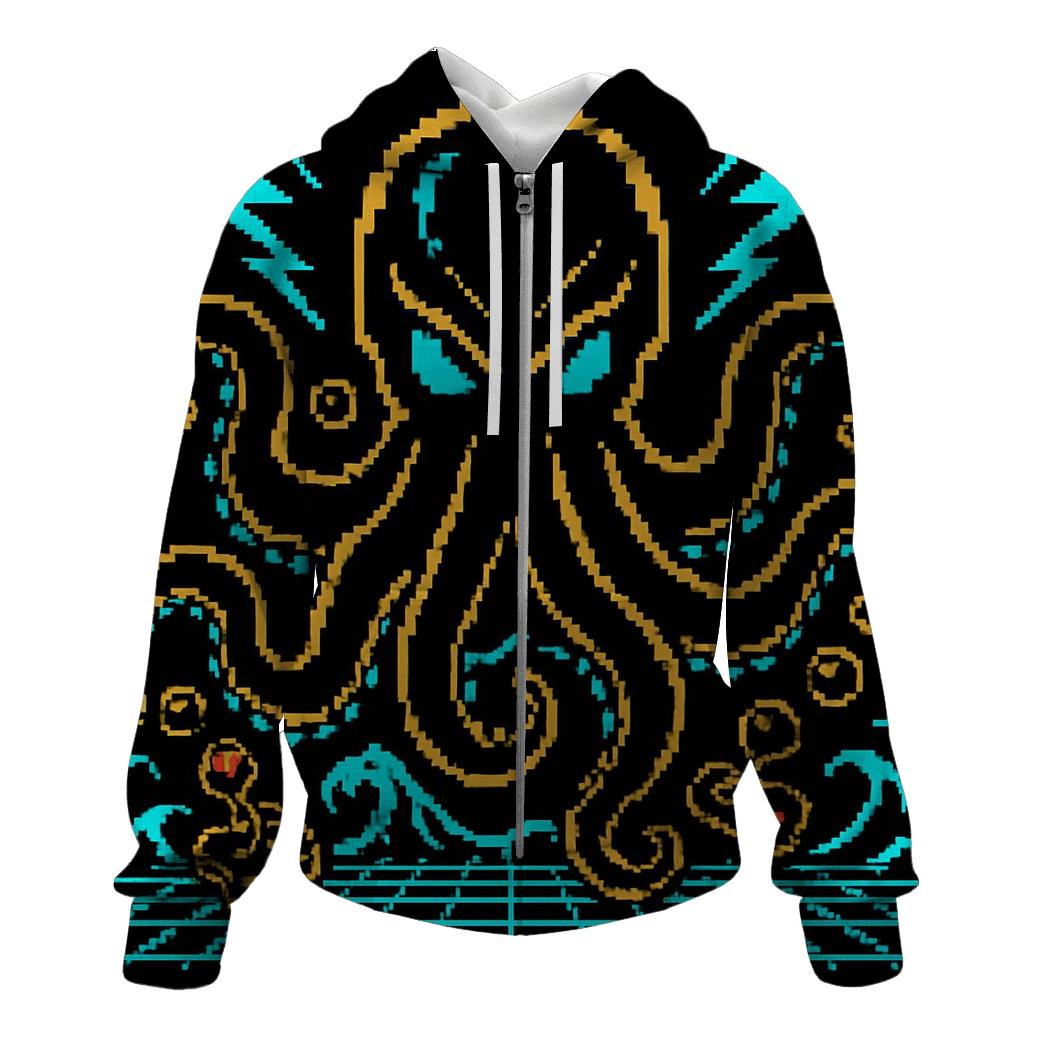 Random Arcade Kraken zip-up hoodies