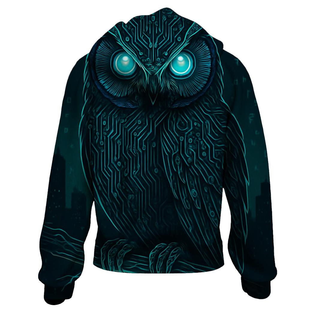 Random Circuit Owl zip-up hoodies