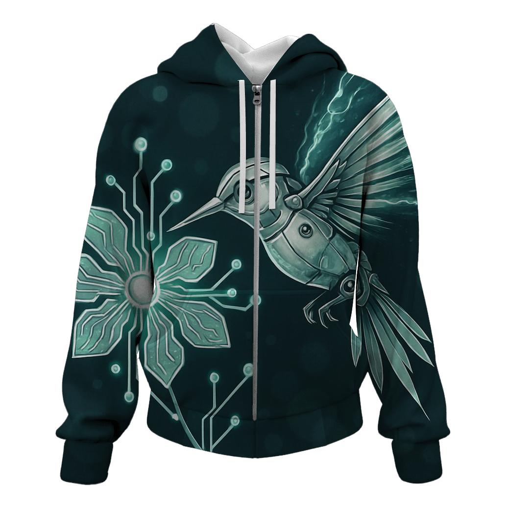 Random Mechanical Hummingbird printed hoodies