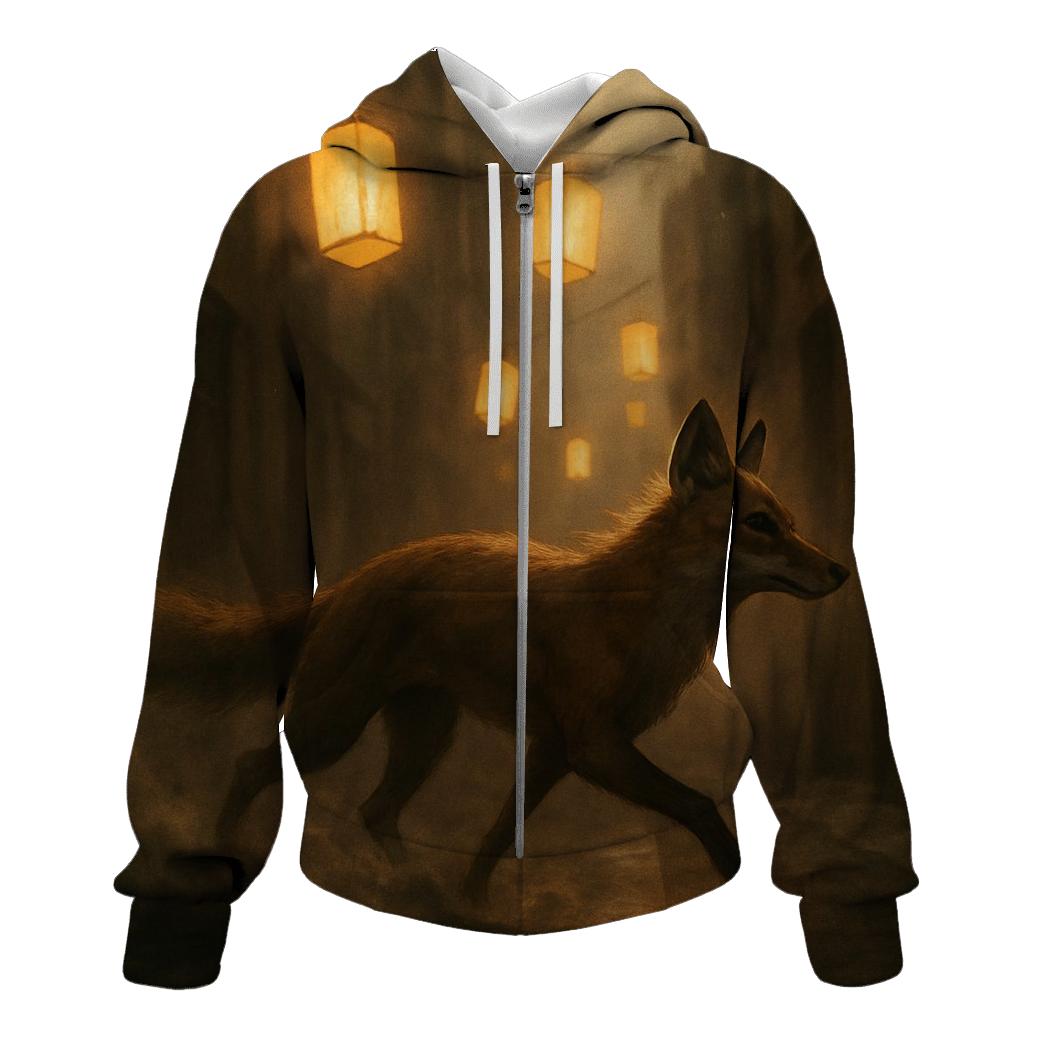 Random Lantern Fox Runner graphic hoodies