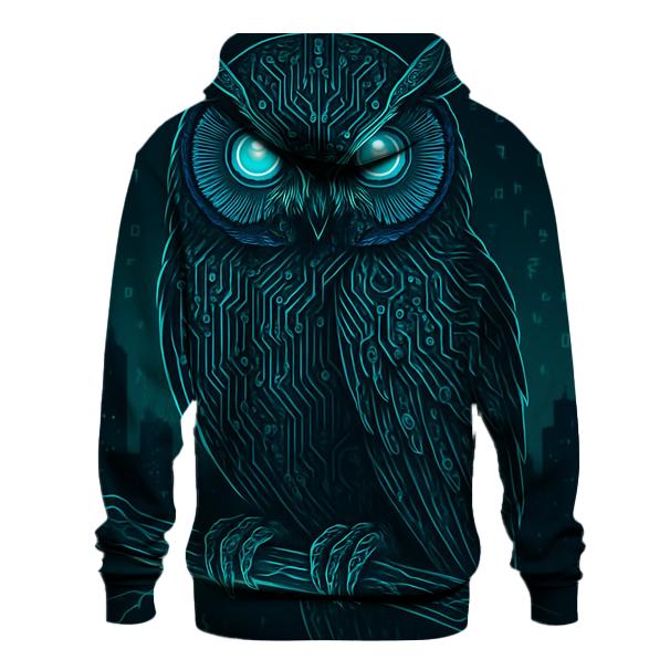 Random Circuit Owl pullover hoodies
