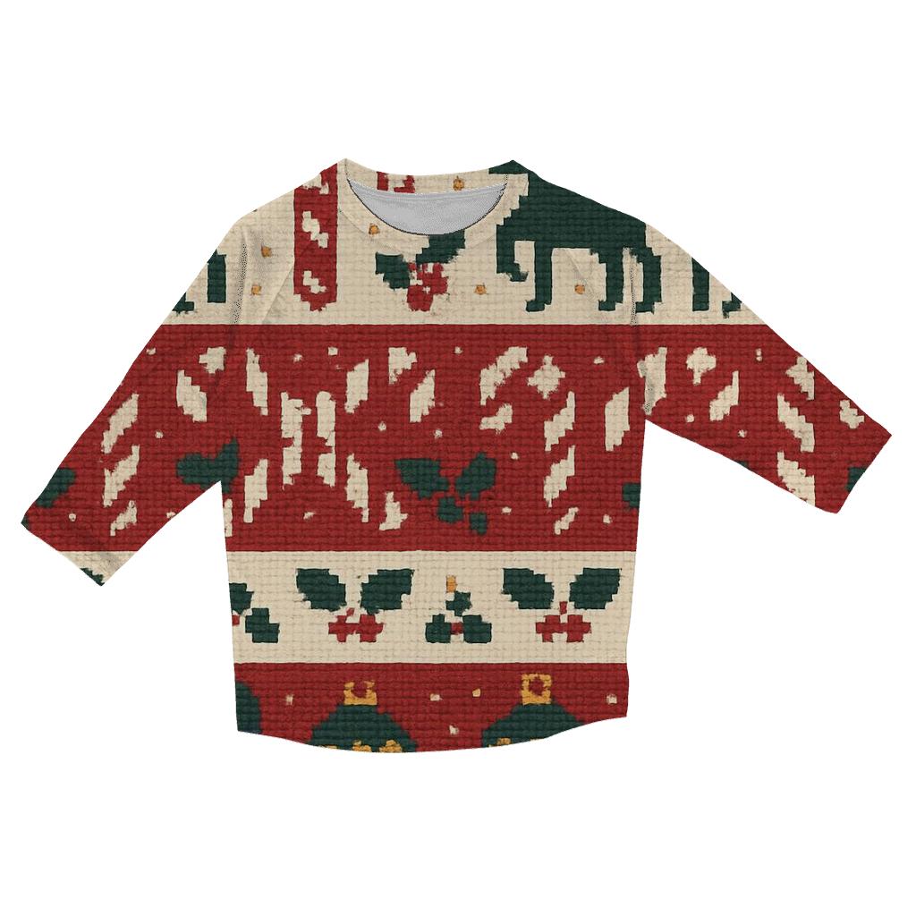 Tinsel Tangle Sweater Grid Design designer 3/4 sleeve blouses