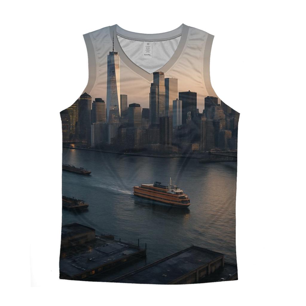 East River Dawn Sweep personalized athletic tanks