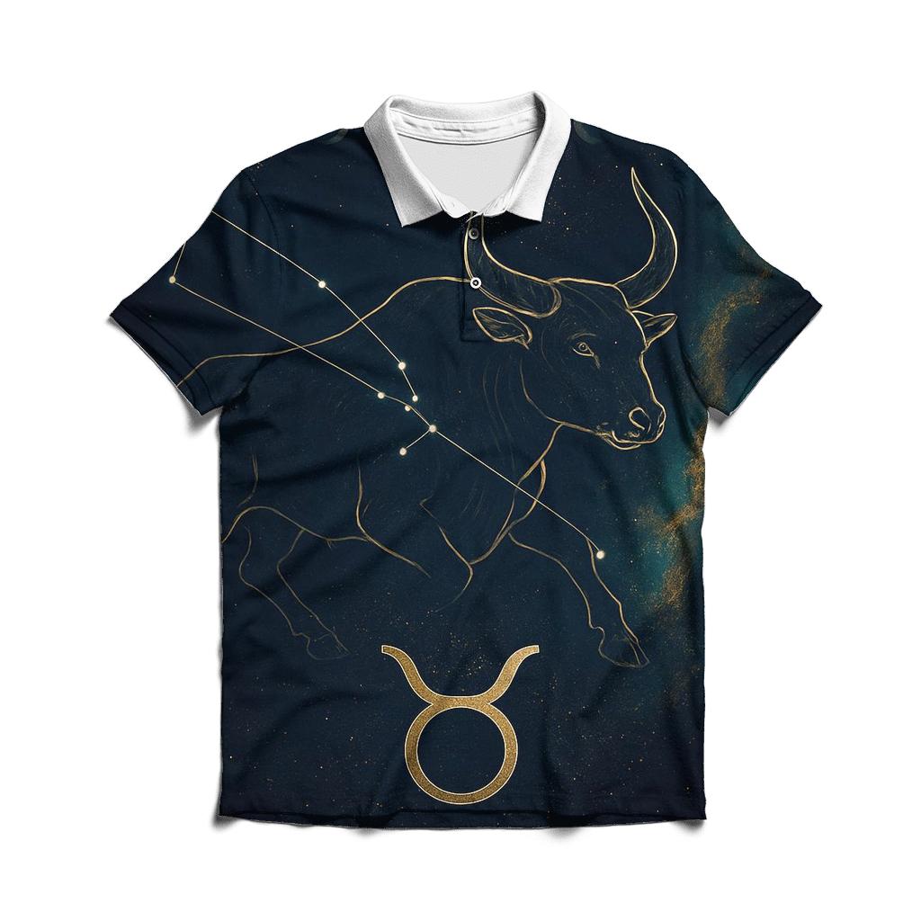 Taurus Nebula Bull Emblem casual sports polo shirts